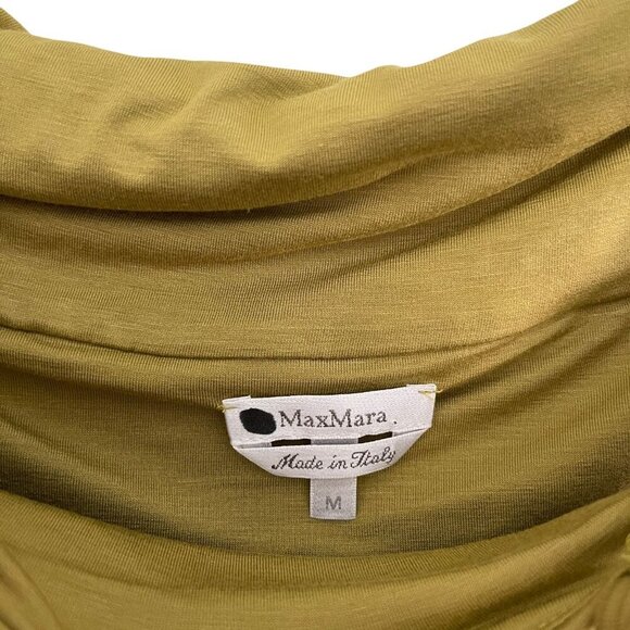 MaxMara Olive Green Embellished Cowl Neck Sleeveless Top Size M Stretch - Picture 3 of 8
